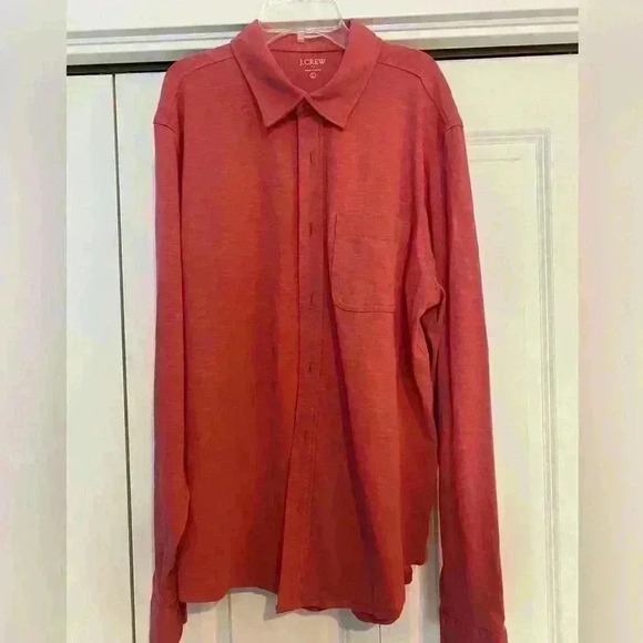 Mens J. Crew Dress Casual Shirt Pink /Salmon Button Down Cotton Large - Picture 7 of 11